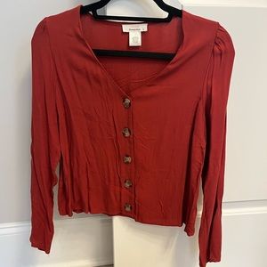 Dark orange Womens blouse with buttons